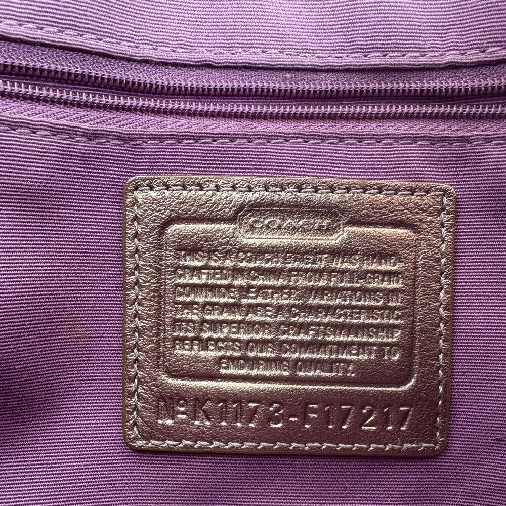 Coach Purse Soho Pleated Shoulder Bag Baguette Bronze Metallic F18217 - Picture 7 of 16